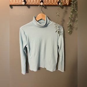 Rib-Knit Turtleneck Top Blue MP